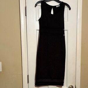 Persaya Black Sparkle Midi Dress